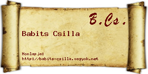 Babits Csilla névjegykártya