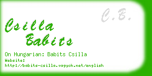 csilla babits business card